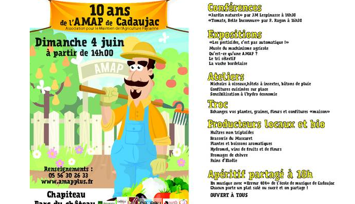 affiche 10 ans amap de cadauc