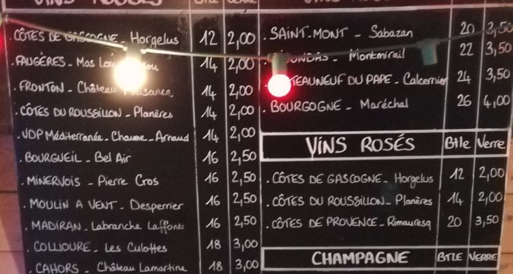 carte des vins
