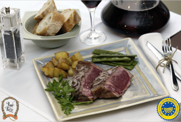 grillade de boeuf de bazas avec du vin de pessac-léognan