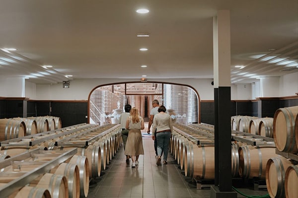 visiter les caves du chateau la louvière en aoc pessac léognan dans le cadre d'une sortie d'entreprise